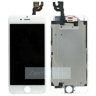 Дисплей для iPhone 6S Plus + тачскрин белый с рамкой AAA (copy LCD)