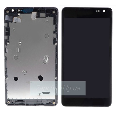 Дисплей для Microsoft 535 Lumia Dual SIM + touchscreen (CT2S1973FPC-A1-E). чёрный, с передней панелью, оригинал (Китай)