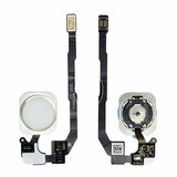 Шлейф для iPhone 5S с кнопкой меню (Home) и белой пластиковой накладкой, оригинал (Китай)