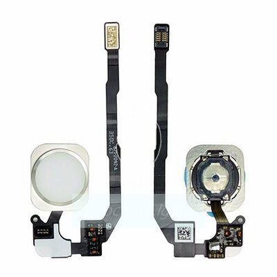 Шлейф для iPhone 5S с кнопкой меню (Home) и белой пластиковой накладкой, оригинал (Китай)