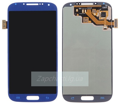 Дисплей для Samsung i9500 Galaxy S 4 + тачскрин + рамка (черный/синий) (copy LCD)