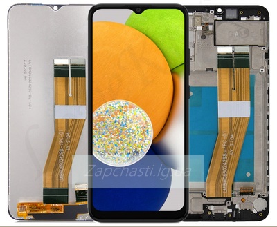 Дисплей для Samsung A035F Galaxy A03 в рамке + тачскрин (черный) ORIG 100%