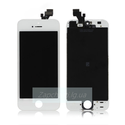 Дисплей для iPhone 5 + тачскрин белый с рамкой AAA