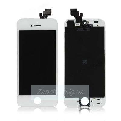 Дисплей для iPhone 5 + тачскрин белый с рамкой крепления AA