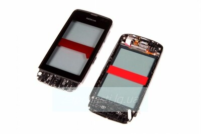 Тачскрин для Nokia 311 Asha в рамке + динамик (красный) ОРИГ100%
