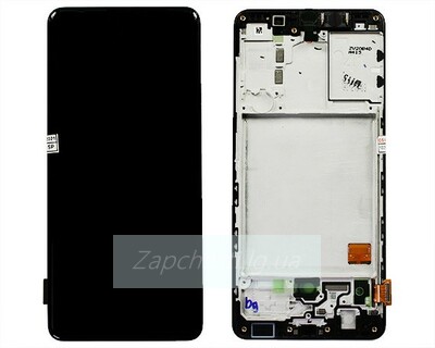 Дисплей для Samsung M127F Galaxy M12 в рамке + тачскрин (черный) ORIG 100%