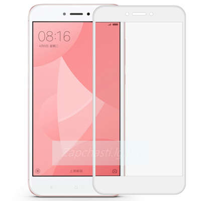 Защитное стекло Полное покрытие для Xiaomi Redmi 4X Белое