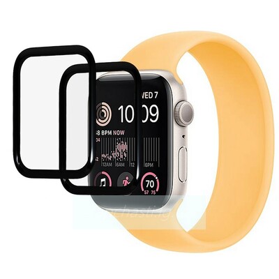 Защитное стекло Полное покрытие для Apple Watch 4/5/6/SE/SE 2022 (44 мм) Черное