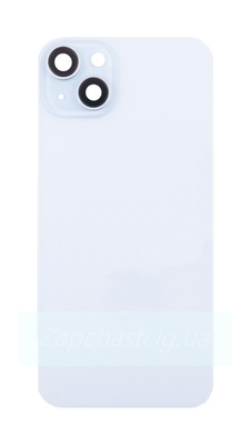 Задняя крышка для iPhone 15 Plus в сборе со стеклом камеры Голубой (стекло, MagSafe, логотип) ORIG