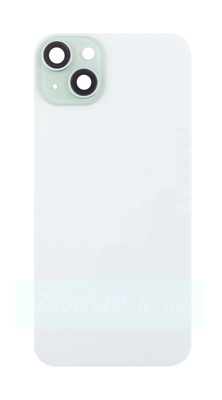 Задняя крышка для iPhone 15 Plus в сборе со стеклом камеры Зеленый (стекло,MagSafe, логотип) ORIG