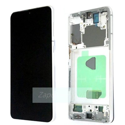 Дисплей для Samsung G990B Galaxy S21 FE в рамке + тачскрин (белый) 100%
