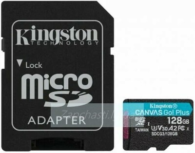 Карта памяти MicroSDHC 128GB Kingston Canvas Go Plus A2 170MB/s U3 V30 c SD адаптер
