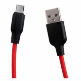 Кабель USB HOCO (X21) Plus Type-C (1м) (черно/красный)