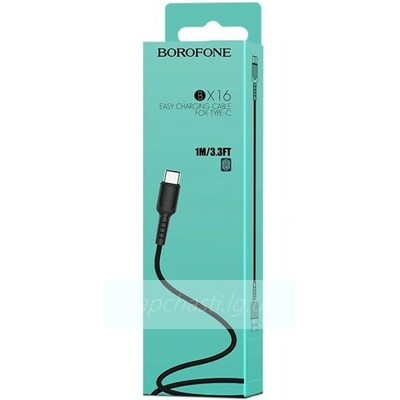 Кабель USB BOROFONE (BX16) Easy Type-C (1м) (черный)