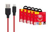 Кабель USB HOCO (X21) Plus для iPhone Lightning 8 pin (1м) (черно/красный)