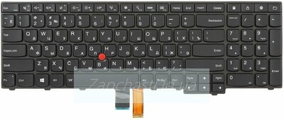 Клавиатура для ноутбука Lenovo E540 черная с рамкой, со стиком, c подсветкой
