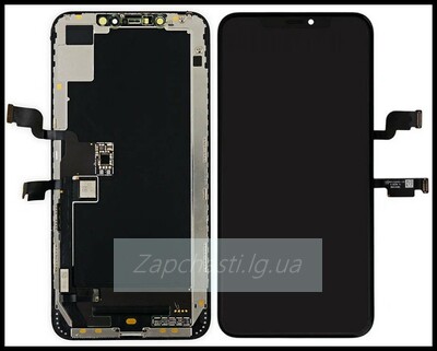 Дисплей для iPhone XS Max + тачскрин черный с рамкой (SOFT OLED)