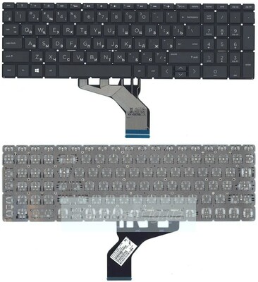 Клавиатура для ноутбука HP (Pavilion: 15-DA, 15-DB, 15-DX, 15-DR, 250 G7, 255 G7) черная без рамки