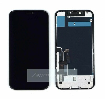 Дисплей для iPhone 11 + тачскрин с рамкой + задняя металлическая рамка черный (ORIG LCD)
