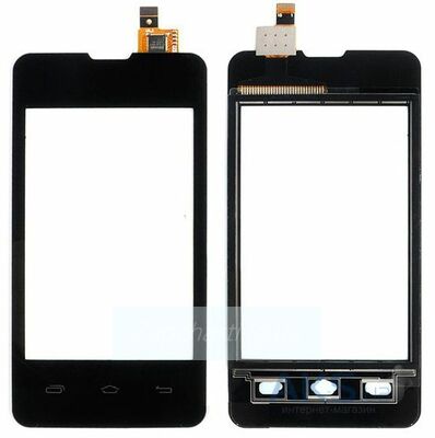 Тачскрин для Prestigio PAP3350 DUO MultiPhone/Explay A351, черный, с передней панелью, #CS035X-LC03A