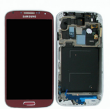 Дисплей для Samsung i9505 Galaxy S4 LTE + тачскрин + рамка (красный) ОРИГ 100%