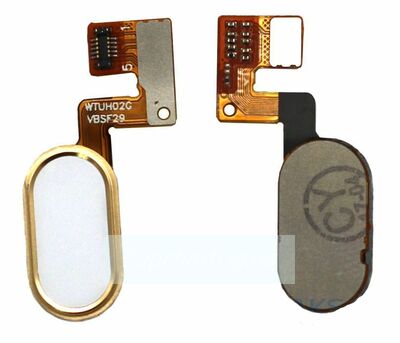 Шлейф для Meizu M3 Note (M681H), с кнопкой меню (Home), золотистого цвета 10 pin