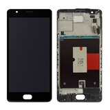 Дисплей для OnePlus 3/3T в рамке + тачскрин (черный) (OLED)
