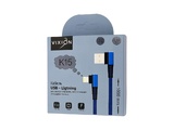 Кабель USB VIXION (K15) для iPhone Lightning 8 pin (1м) L-образный (синий)