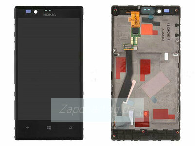 Дисплей для Nokia 720 Lumia + touchscreen, чёрный, с передней панелью