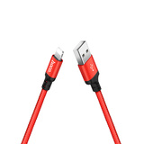 Кабель USB HOCO (X14) для iPhone Lightning 8 pin (1м) (красный)