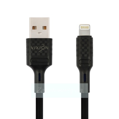 Кабель USB VIXION (K20) Zink Alloy для iPhone Lightning 8 pin (1м) (черный)