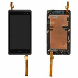 Дисплей для HTC 600 Desire Dual sim /606w + touchscreen, красный, с передней панелью
