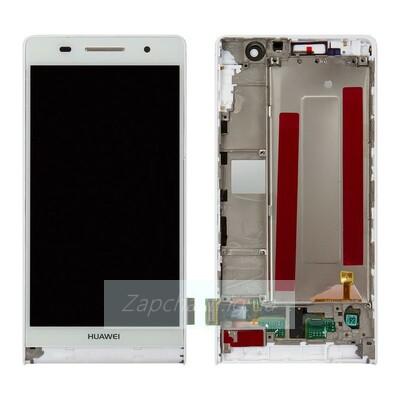 Дисплей для Huawei P6-U06 Ascend + touchscreen, белый, с передней панелью