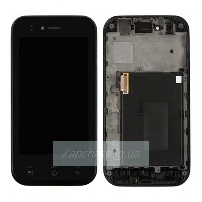Дисплей для LG E730 Optimus Sol/E739 + touchscreen, черный, с предней панелью, оригинал (Китай)