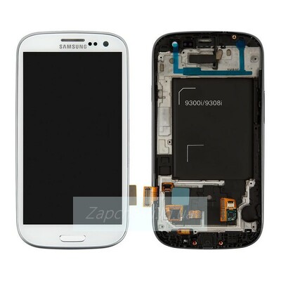 Дисплей для  Samsung I9300i Galaxy S3 Duos, I9301 Galaxy S3 Neo, белый, с сенсорным экраном, с передней панелью, original (PRC)