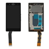 Дисплей для Sony C6602 Xperia Z L36h/C6603 L36i/C6606 L36a + touchscreen, черный, с передней панелью, оригинал (Китай)