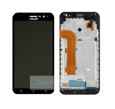 Дисплей для Asus Zenfone Go (ZB500KG) в рамке + тачскрин (черный)