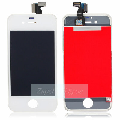 Дисплей для iPhone 4S + тачскрин белый с рамкой AAA