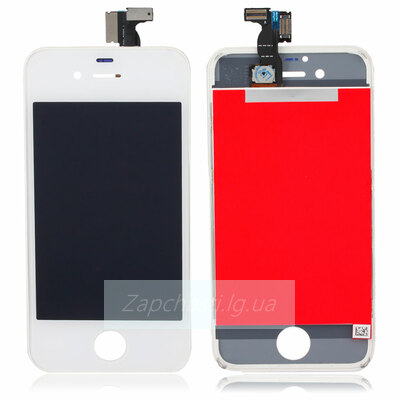 Дисплей для iPhone 4S + тачскрин белый с рамкой HQ