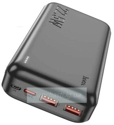 Внешний Аккумулятор (Power Bank) Hoco J101A 20000 mAh (22.5W, QC3.0, PD, 2USB, MicroUSB, Type-C, LED индикатор) Черный