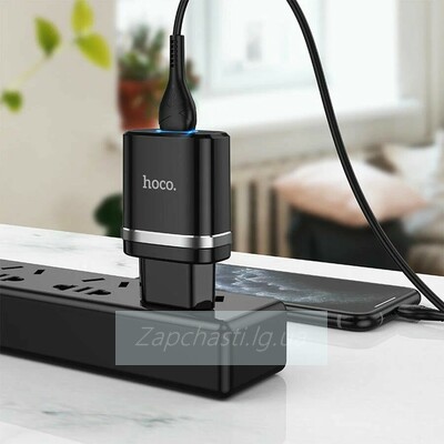 СЗУ HOCO N1 (1-USB/2.4A) + Lightning кабель (1м) (черный)
