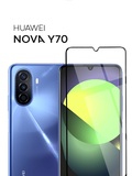 Защитное стекло Полное покрытие для Huawei Nova Y70 (MGA-LX9N) Черное