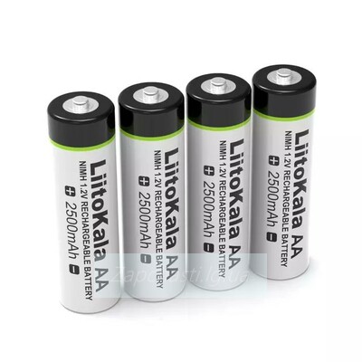 Аккумуляторные батарейки AA LiitoKala 2500 mAh (2 шт. в блистере)