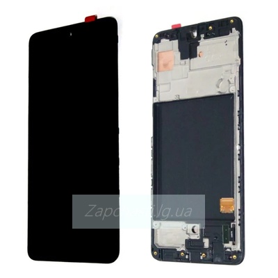 Дисплей для Samsung A515F Galaxy A51 (2019) в рамке + тачскрин (черный) ORIG REF
