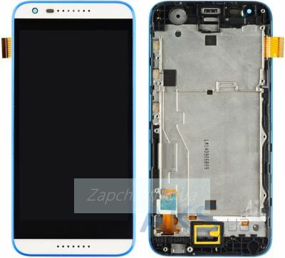Дисплей для HTC 620 Desire Dual sim + touchscreen, чёрный, с передней панелью белого цвета