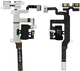 Шлейф для iPhone 4S + разъем гарн. + кнопка mute + микрофон (черный)