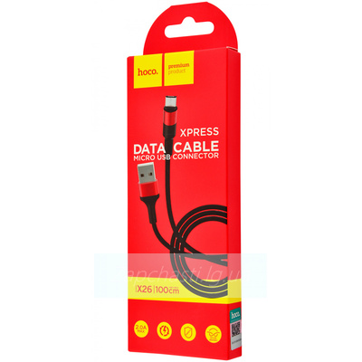 Кабель USB HOCO (X26) microUSB Xpress (1м) (красный)