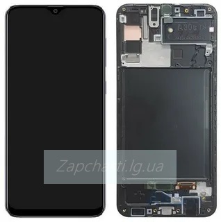 Дисплей для Samsung A307F Galaxy A30s в рамке + тачскрин (черный) ОРИГ100%