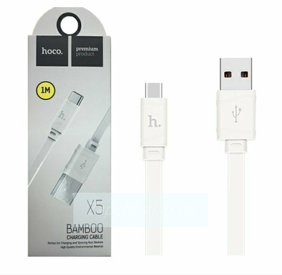 Кабель USB HOCO (X5 Bamboo) Type-C (1м) (белый)