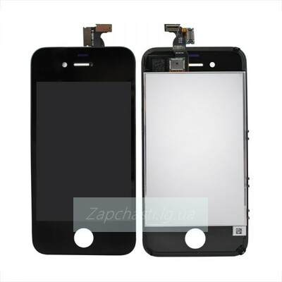 Дисплей для iPhone 4 + тачскрин черный с рамкой класс B